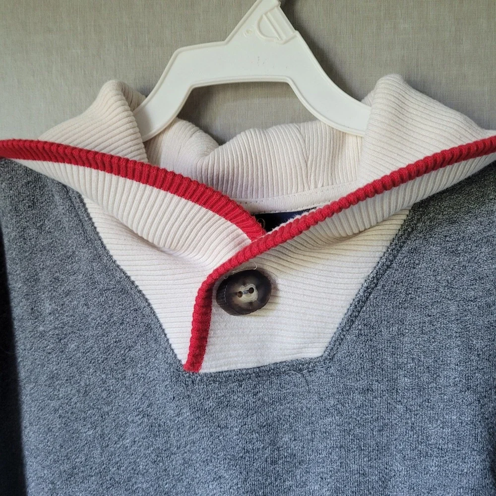 Polo Ralph Lauren Girls Dress M 8 10 Gray Fleece Toggle Neck Preppy Winter Ski